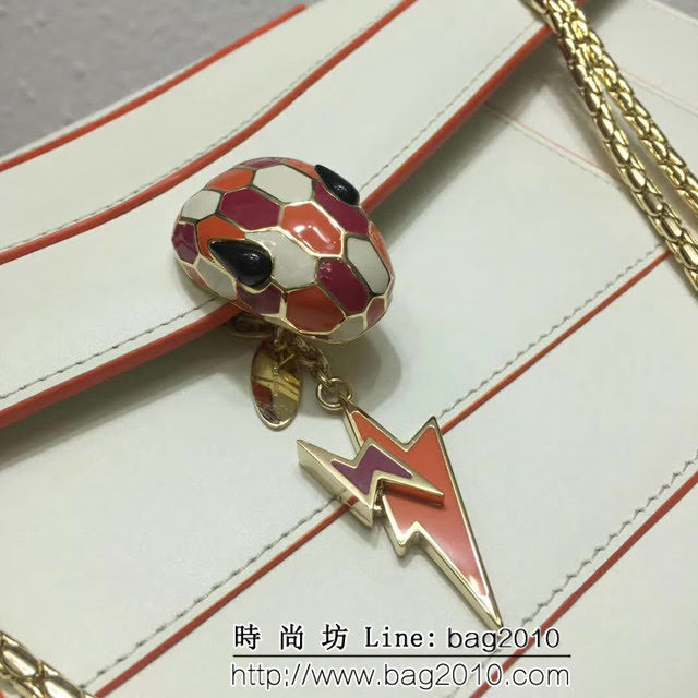 BVLGARI寶格麗 專櫃最新 閃電吊墜限量款 雙層風琴包 鏈條單肩斜挎包 B35106 FYD1287